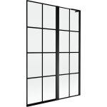 Mexen - mist l paroi de baignoire 2 volets droit 120 x 150 cm, grille noire, noir - 8a9l - 120 - 011 ...