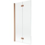 Mexen - mist paroi de douche � 2 battants gauche 90 x 150 cm, transparent, cuivre bross� - 8a9 - 090 ...