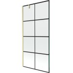 Mexen - next paroi de baignoire 1 volet 90 x 150 cm, motif noir, dor� bross� - 895 - 090 - 000 - 00 - ...