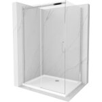 Mexen - omega cabine de douche coulissante 120 x 80 cm, transparent, chrome + receveur plat - 825 - 120 ...
