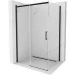 Mexen - omega cabine de douche coulissante 120 x 90 cm, transparent, noir - 825 - 120 - 090 - 70 - 00 ...