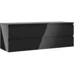 Mexen orio meuble de salle de bain sous - lavabo 140 cm avec plan, 2 tiroirs, noir brillant - 91a10 - ...