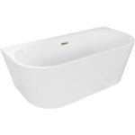 Mexen - oval + baignoire autoportante murale 170 x 80 cm, blanche, overflow dor� - 52681708000 - 50