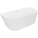 Mexen oval slim baignoire autoportante adoss�e 170 x 80 cm, blanche, trop - plein dor� bross� - 52661708000 ...