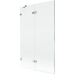 Mexen - paravent de baignoire lunar  2 volets gauches 110 x 150 cm, transparent, chrome - 897 - 110 ...