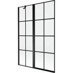 Mexen - paravent de baignoire mist  2 volets gauche 120 x 150 cm, grille noire, noir - 8a9 - 120 - 011 ...