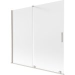 Mexen - paravent de baignoire velar 2 panneaux coulissants 170 x 150 cm, givr�, nickel bross� - 896 - ...