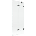Mexen - pare - douche pour baignoire lunar 2 volets droit 80 x 150 cm, transparent, gris canon bross ...