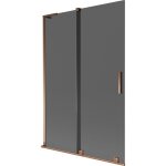 Mexen - paroi de baignoire coulissante 2 panneaux velar l 120 x 150 cm, graphite, or rose - 896 - 120 ...