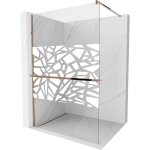 Mexen - paroi de douche kioto + avec tagre walk - in 80 x 200 cm, motif blanc, or rose - 800 - 080 ...