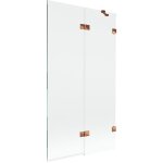 Mexen - paroi de douche lunar 2 volets droit 100 x 150 cm, transparent, or rose - 897 - 100 - 100 - 60 ...