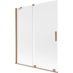 Mexen - paroi de douche velar coulissante � 2 panneaux 140 x 150 cm, d�poli, cuivre bross� - 896 - 140 ...