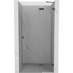 Mexen - portes de douche battantes droites 90 cm, transparentes, gun metal - 834 - 090 - 000 - 95 - 00 ...