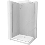 Mexen - pretoria cabine de douche pivotante 100 x 70 cm, transparent, chrome + receveur plat - 852 - ...