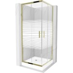 Mexen - rio cabine de douche carr�e 70 x 70 cm, bandes, or + receveur rio, blanc - 860 - 070 - 070 - ...