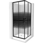 Mexen - rio cabine de douche carr�e 70 x 70 cm, rayures, noire + receveur rio, blanc - 860 - 070 - 070 ...