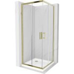 Mexen - rio cabine de douche carre 80 x 80 cm, transparent, or + receveur plat, blanc - 860 - 080 - ...