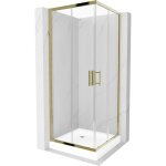 Mexen - rio cabine de douche carre 80 x 80 cm, transparente, dore + receveur de douche rio, blanc - ...