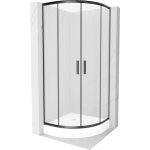 Mexen - rio cabine de douche demi - circulaire 70 x 70 cm, givre, noire + receveur rio, blanc - 863 ...