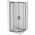 Mexen rio cabine de douche demi - ronde 70 x 70 cm, transparent, noire - 863 - 070 - 070 - 70 - 00