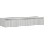 Mexen rivel meuble de salle de bain sous lavabo 140 cm avec plateau, 1 tiroir, rainur�, gris mat - 91a20 ...