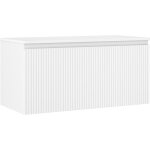 Mexen rivel meuble de salle de bain sous - vasque 100 cm avec plateau, 1 tiroir, cannel�, blanc mat - ...