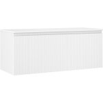 Mexen rivel meuble de salle de bain sous - vasque 120 cm avec plateau, 1 tiroir, rainur�, blanc mat - ...