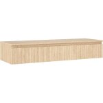 Mexen rivel meuble de salle de bain sous vasque 140 cm avec plateau, 1 tiroir, rainur�, ch�ne - 91a20 ...