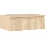 Mexen rivel meuble de salle de bains sous - vasque 70 cm avec plateau, 1 tiroir, rainur�, ch�ne - 91a20 ...