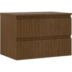 Mexen rivel meuble de salle de bain sous - vasque 70 cm avec plateau, 2 tiroirs, rainur, noyer - 91a20 ...