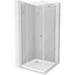 Mexen - roma cabine de douche battante 70 x 70 cm, transparent, chrome + receveur flat - 854 - 070 - ...