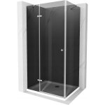 Mexen - roma cabine de douche pivotante 100 x 80 cm, graphite, chrome + receveur plat, blanc - 854 - ...