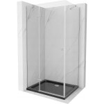 Mexen - roma cabine de douche pivotante 120 x 80 cm, transparente, chrome + receveur plat, noir - 854 ... Mexen - roma cabine de douche pivotante 120 x 80 cm, transparente, chrome + receveur plat, noir - 854 ...