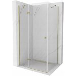 Mexen - roma cabine de douche pivotante 120 x 80 cm, transparente, or - 854 - 120 - 080 - 50 - 00