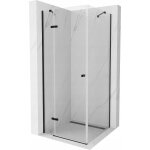 Mexen - roma cabine de douche pivotante 80 x 80 cm, transparent, noire - 854 - 080 - 080 - 70 - 00