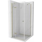 Mexen - roma cabine de douche pivotante 80 x 80 cm, transparent, or - 854 - 080 - 080 - 50 - 00