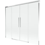 Mexen rox paravent de baignoire coulissant � 2 battants 180 x 150 cm, transparent, chrome - 8c9 - 180 ...