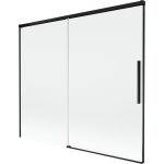 Mexen rox paravent de baignoire coulissant � 2 volets 180 x 150 cm, transparent, noir - 8c9 - 180 - 001 ...