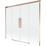 Mexen rox pare - douche de baignoire 2 panneaux coulissants 190 x 150 cm, transparent, or rose - 8c9 ...