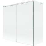 Mexen rox l paroi de baignoire coulissante 2 volets 160 + 75 x 150 cm, transparent, blanc - 8c9l - 160 ...