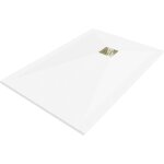 Mexen - stone + receveur en composite rectangulaire 130 x 70 cm, blanc, grille dorée - 44107013 - g Mexen - stone + receveur en composite rectangulaire 130 x 70 cm, blanc, grille dorée - 44107013 - g