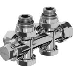 Mexen - vanne de radiateur angulaire / droite, duplex, dn50, chrome - w908 - 000 - 01