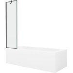 Mexen - vega baignoire rectangulaire 160 x 70 cm avec habillage et paroi 1 - volet 50 cm, motif noir ...