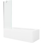 Mexen - vega baignoire rectangulaire 160 x 70 cm avec tablier et �cran 1 volet 60 cm, transparent, chrom� ...
