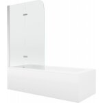 Mexen - vega baignoire rectangulaire 160 x 70 cm avec tablier et paroi 2 volets 80 cm, transparent, chrom� ...