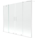 Mexen - velar duo cran de baignoire  2 ailes coulissante 180 x 150 cm, transparent, blanc - 896 - 180 ...