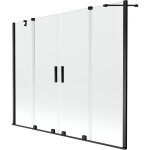 Mexen - velar duo cran de baignoire  2 ailes coulissante 180 x 150 cm, transparent, noir - 896 - 180 ...