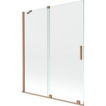 Mexen - velar �cran de baignoire � 2 ailes coulissante 140 x 150 cm, transparent, cuivre bross� - 896 ...
