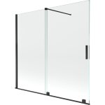 Mexen velar cran de baignoire  2 ailes coulissante 170 x 150 cm, transparent, noir - 896 - 170 - 000 ...
