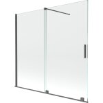 Mexen - velar cran de baignoire  2 ailes coulissante 170 x 160 cm, transparent, gun gray bross - 896 ...